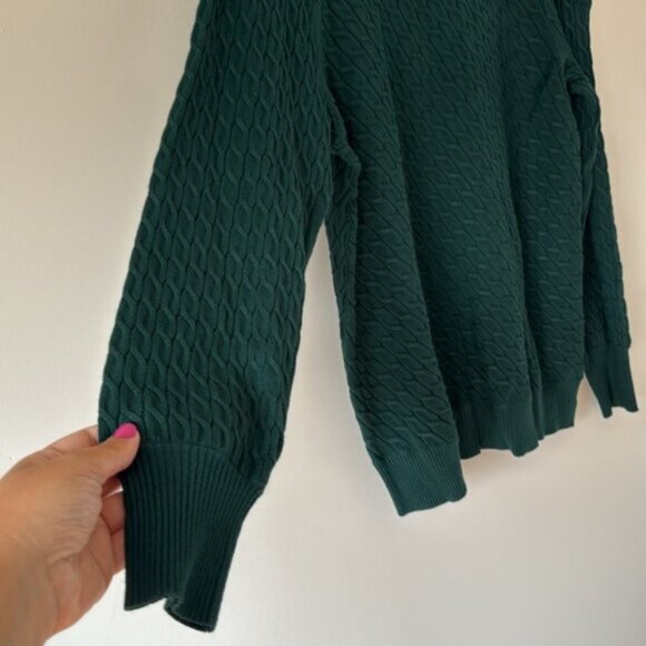 Addition Elle Women Forest Green Knit One Bare Shoulder Sweater Plus Size 1X - Picture 4 of 11